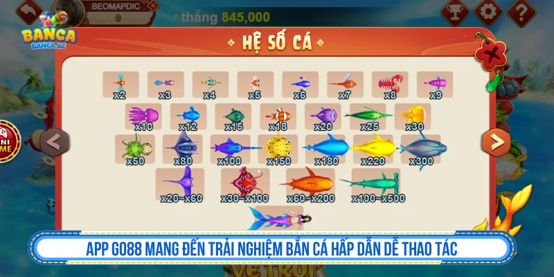 App GO88 mang đến trải nghiệm bắn cá hấp dẫn dễ thao tác