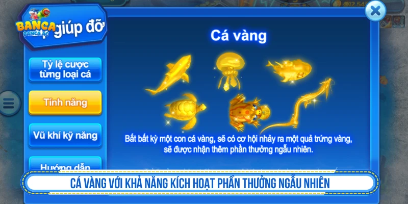 Cá vàng với khả năng kích hoạt phần thưởng ngẫu nhiên